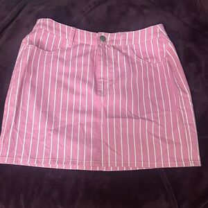 Barbie Pink and White Striped Mini Skirt Victor Glemaud
